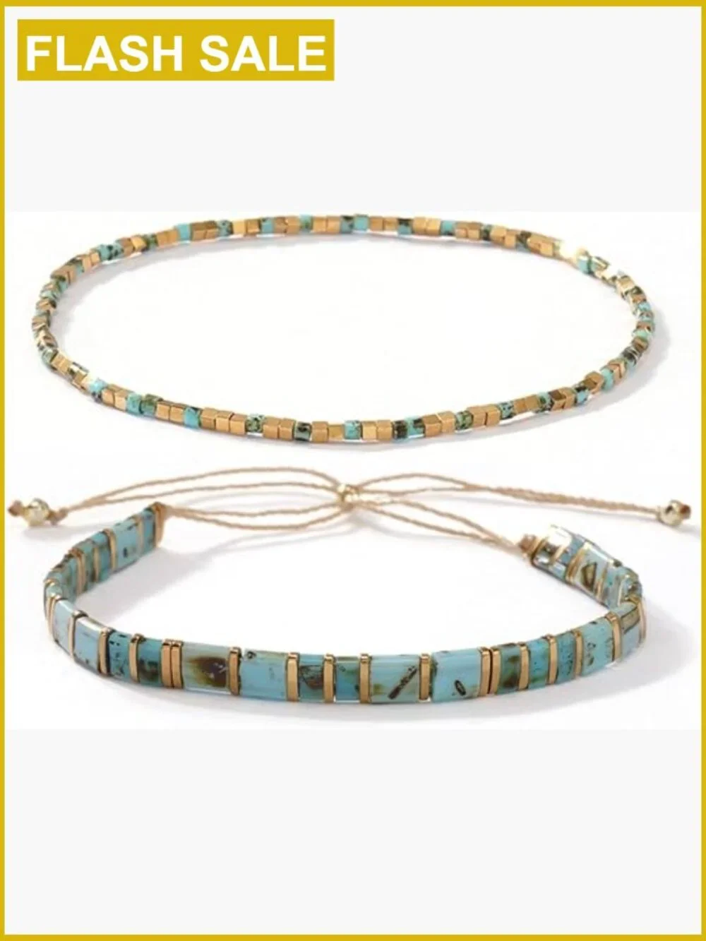 Bohemian Miyuki Glass Beaded Stretch Bracelet Set for Women